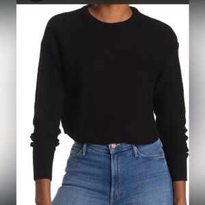 Nordstrom Abound Women's Cropped Mock Neck Long Sleeve Sweater in Black L